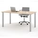 preview thumbnail 6 of 12, Bestar 30" x 60" Table with square metal legs Northern Maple