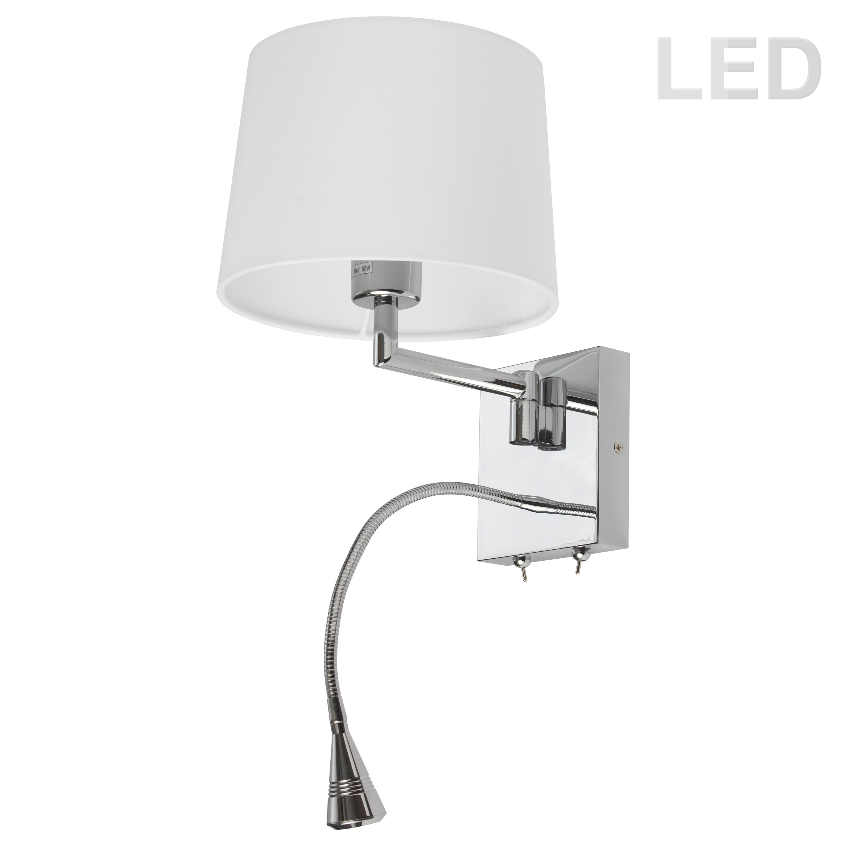 Wall Sconce W Led Reading Lamp Pc Finish 22065944 Wall Sconce W Led Reading Lamp Pc