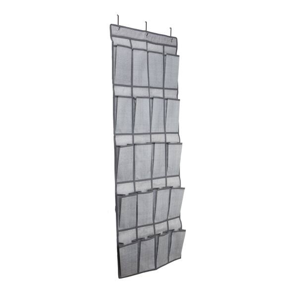 slide 1 of 2, Simplify 20-Pocket Shoe Organizer in Grey - 0.25"x 17"x 54"