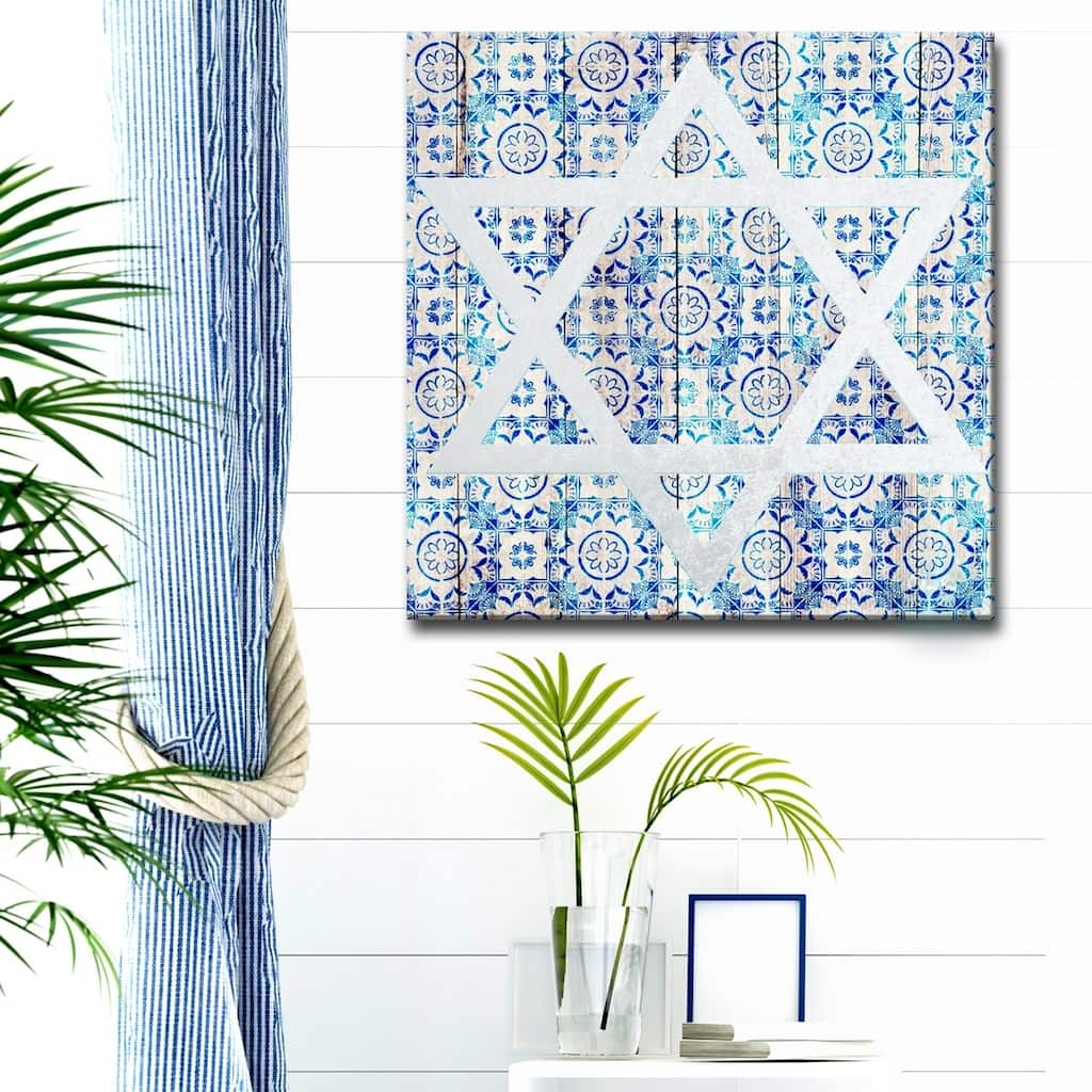 Olivia Rose Inspirational 'Star of David IV' Wrapped Canvas Judaica Wall Art
