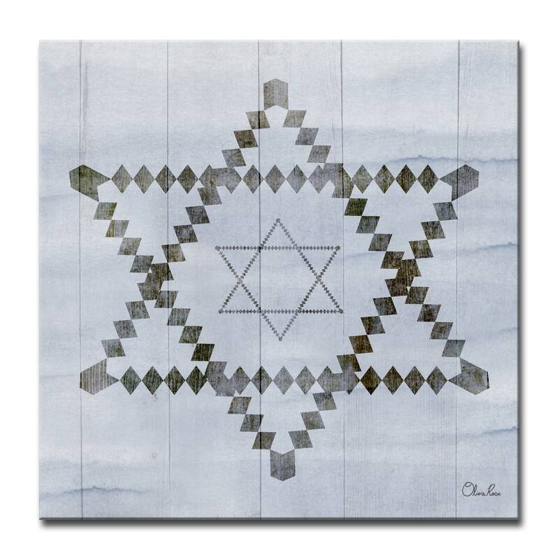 Olivia Rose Inspirational 'Star of David V' Wrapped Canvas Judaica Wall Art