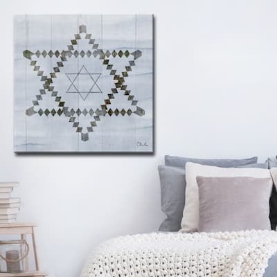 Olivia Rose Inspirational 'Star of David V' Wrapped Canvas Judaica Wall Art