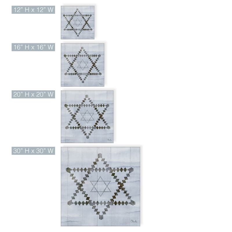 Olivia Rose Inspirational 'Star of David V' Wrapped Canvas Judaica Wall Art