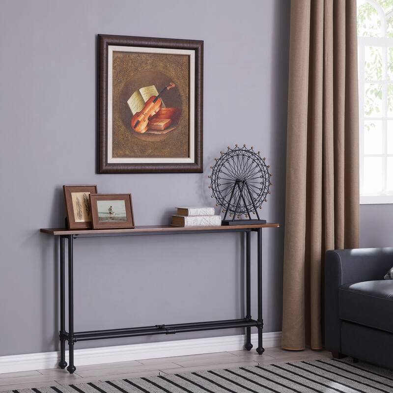 SEI Furniture Northrup Black/Espresso Console Table - MDF/Iron