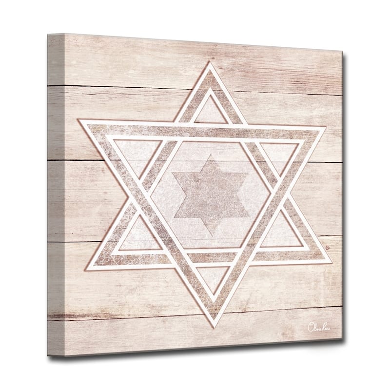 Olivia Rose Inspirational 'Star of David III' Wrapped Canvas Judaica Wall Art