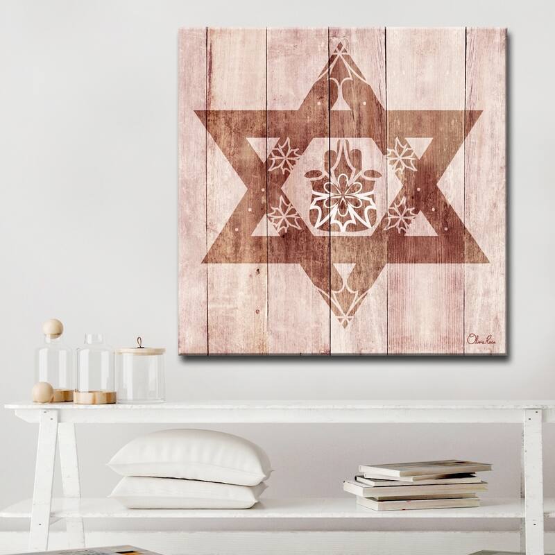 Olivia Rose Inspirational 'Star of David Hamsa' Wrapped Canvas Judaica Wall Art