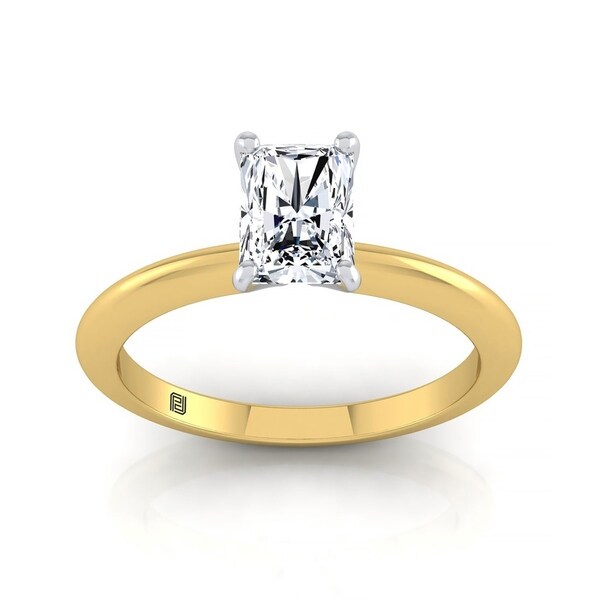 Shop Radiant Cut Diamond Solitaire Engagement Ring With ...