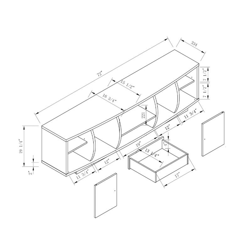 Dall Transitional White 72-inch TV Stand with Drawer by Furniture of America