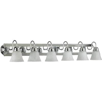 Chrome and Faux Alabaster 6-light Vanity Lighting