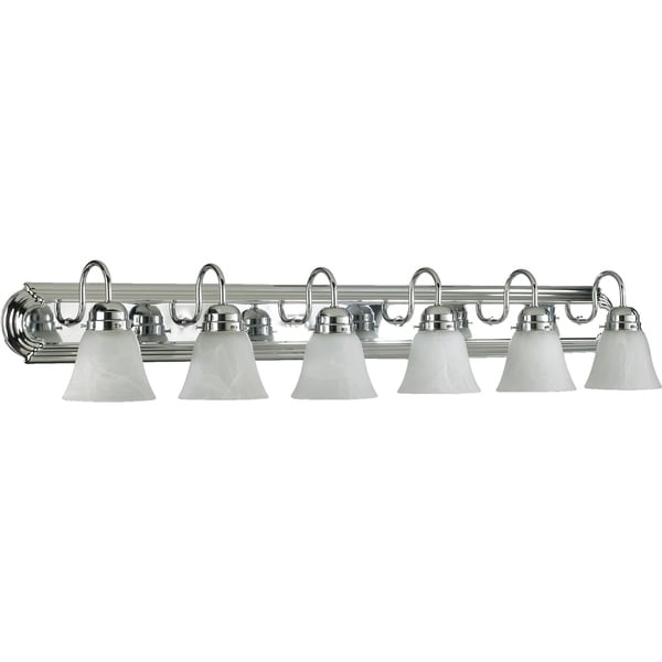 Chrome And Faux Alabaster 6 Light Vanity Lighting Free Chrome And Faux Alabaster 6 Light Vanity Lighting