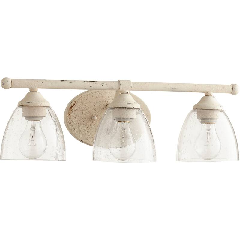 Brooks Persian White and Clear Seeded 3-light Vanity Lighting