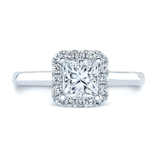 Round Diamond Halo Engagement Ring (1ct Pr Ctr) In 14k White Gold (1-1/4 Ct.tw.)