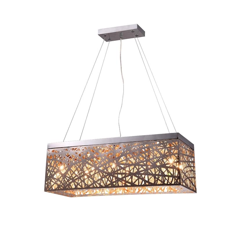 Reinold Chrome 8-Light Pendant with Crystal Shade