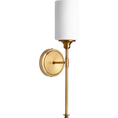 Celeste Aged Brass and Satin Opal 1-light Wall Light