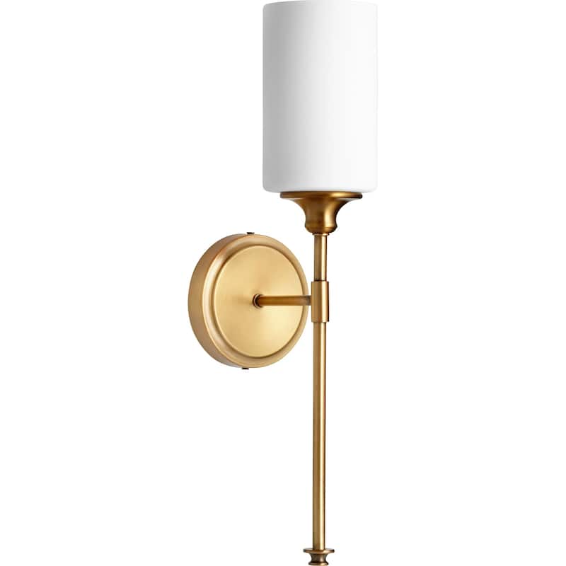 Celeste Aged Brass and Satin Opal 1-light Wall Light