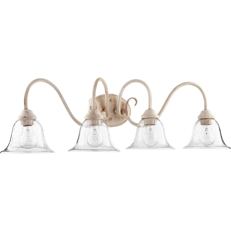 Spencer Persian White and Clear Seeded 4-light Vanity Lighting