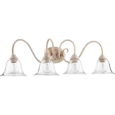 Spencer Persian White and Clear Seeded 4-light Vanity Lighting