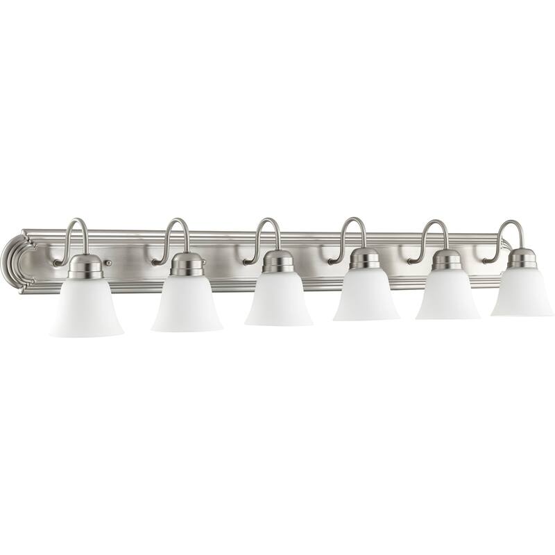 Satin Nickel and Satin Opal 6-light Vanity Lighting