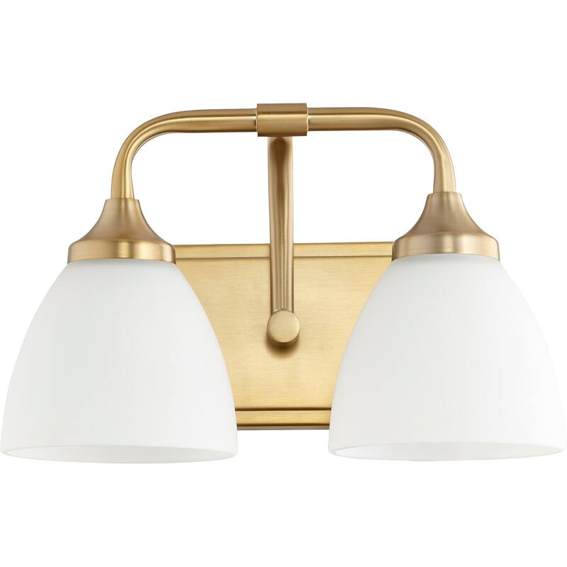 Enclave Aged Brass and Satin Opal 2-light Vanity Lighting