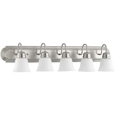 Satin Nickel and Satin Opal 5-light Vanity Lighting