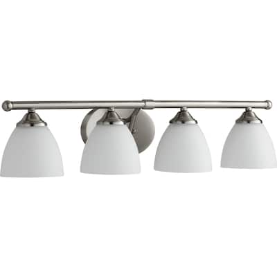 Brooks Satin Nickel and Satin Opal 4-light Vanity Lighting