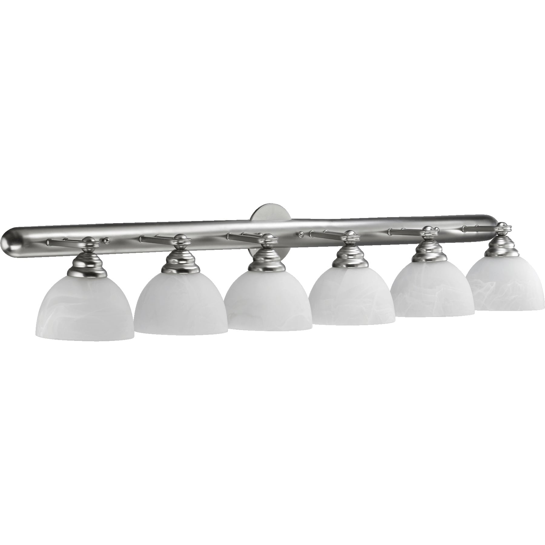 Shop Hemisphere Satin Nickel And White 6 Light Vanity Lighting Overstock 22083701