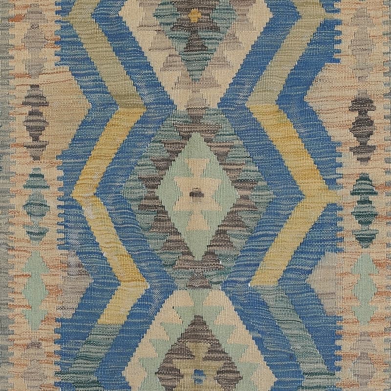 Handmade One-of-a-Kind Wool Kilim (Afghanistan) - 4' x 5'10