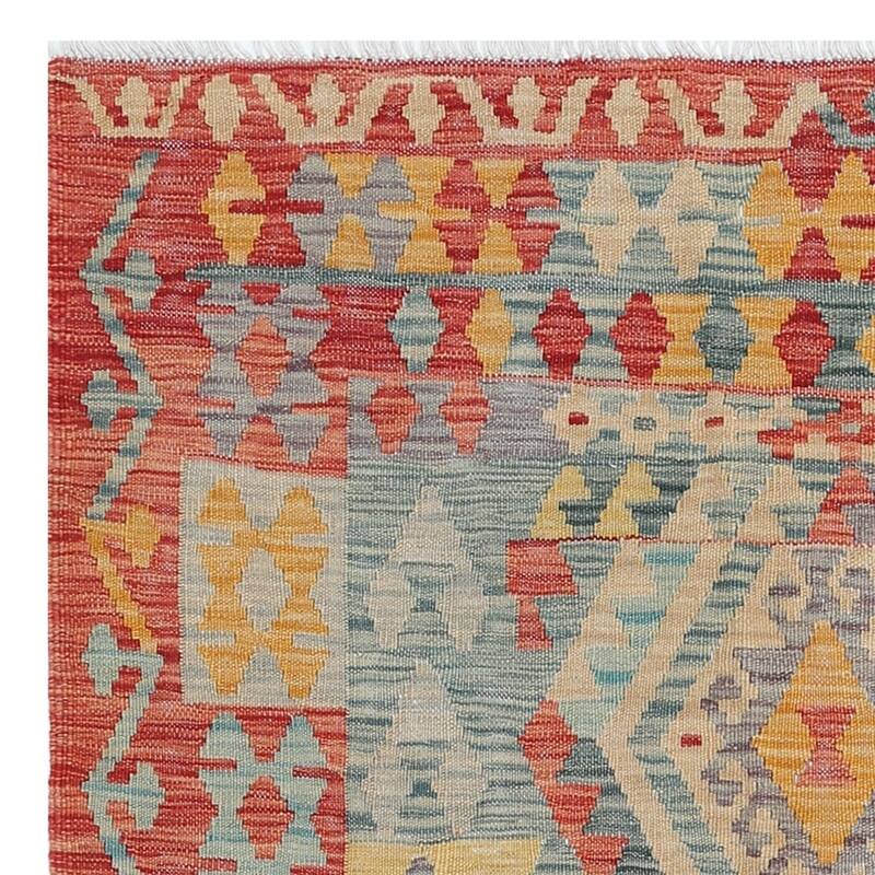 Handmade One-of-a-Kind Wool Kilim (Afghanistan) - 4'2 x 6'3