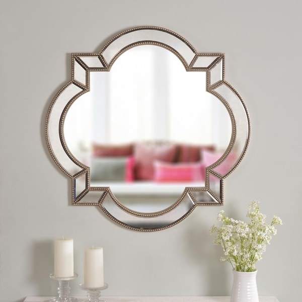 Lorenzo 32" Arabesque Champagne Wall Mirror - 32" x 32"