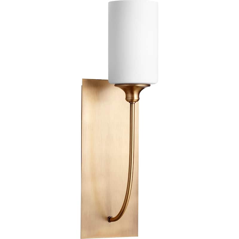 Celeste Aged Brass and Satin Opal 1-light Wall Light