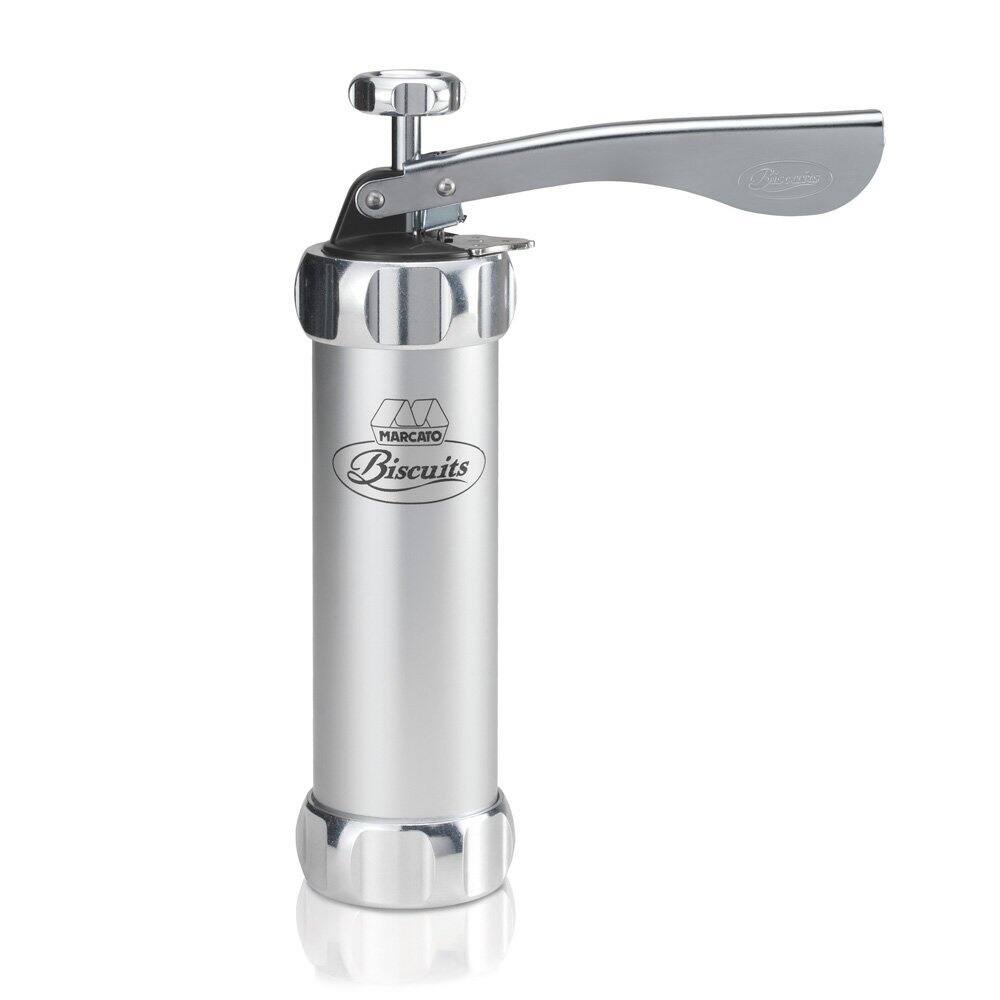 Marcato Atlas Deluxe Biscuit Maker & Cookie Press, Silver