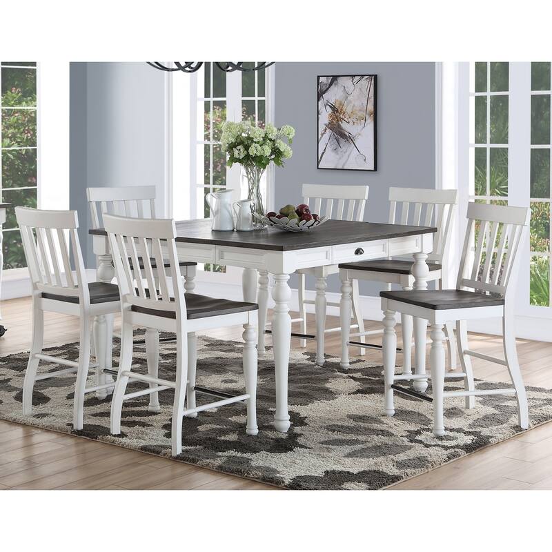 Steve Silver Jillian Farmhouse Two-Tone Counter Chairs, (Set of 2)