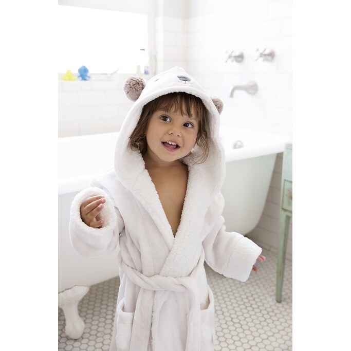Besserbay Boys and Girls Ultra-Soft Flannel Hooded Robes Cozy Plush Bathrobes 3-12 Years