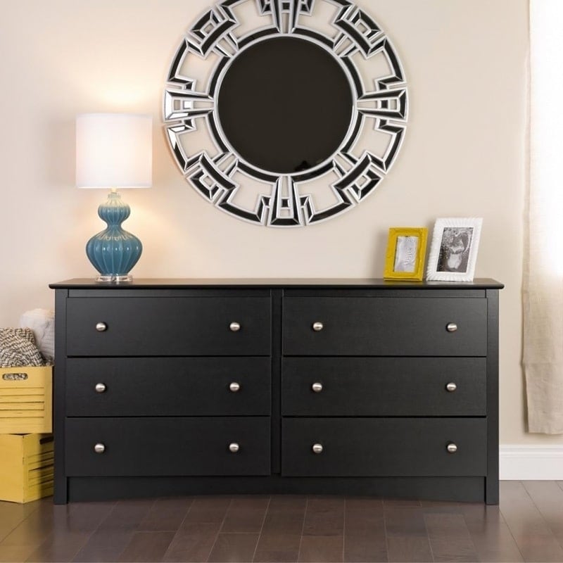 Prepac Manufacturing Broadway Black 6 drawer Dresser Black?? Size 6 drawer