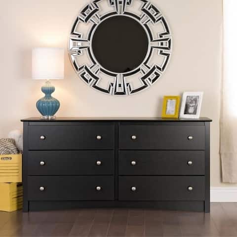 Porch & Den Commerce Black Laminate 6-drawer Dresser