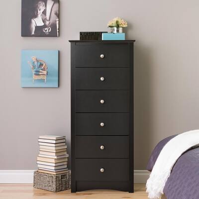 Broadway Black 6-drawer Lingerie Chest