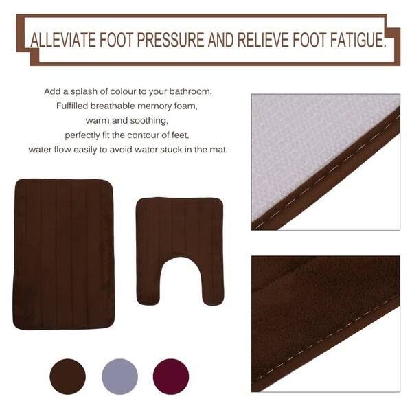 2 In 1 Bathroom Memory Foam Mat Toilet Rug Non Slip Floor Mat Toilet Rug Non Slip Floor