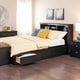 preview thumbnail 4 of 3, Broadway Black Full/Queen Bookcase Headboard