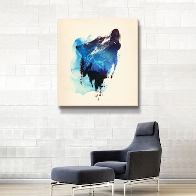 ArtWall Alone as a wolf Gallery Wrapped Canvas