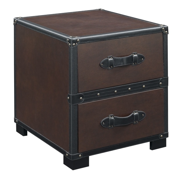 Picket House Furnishings Newport Cherry Finish Faux Leather End Picket House Furnishings Newport Cherry Finish Faux Leather End Table