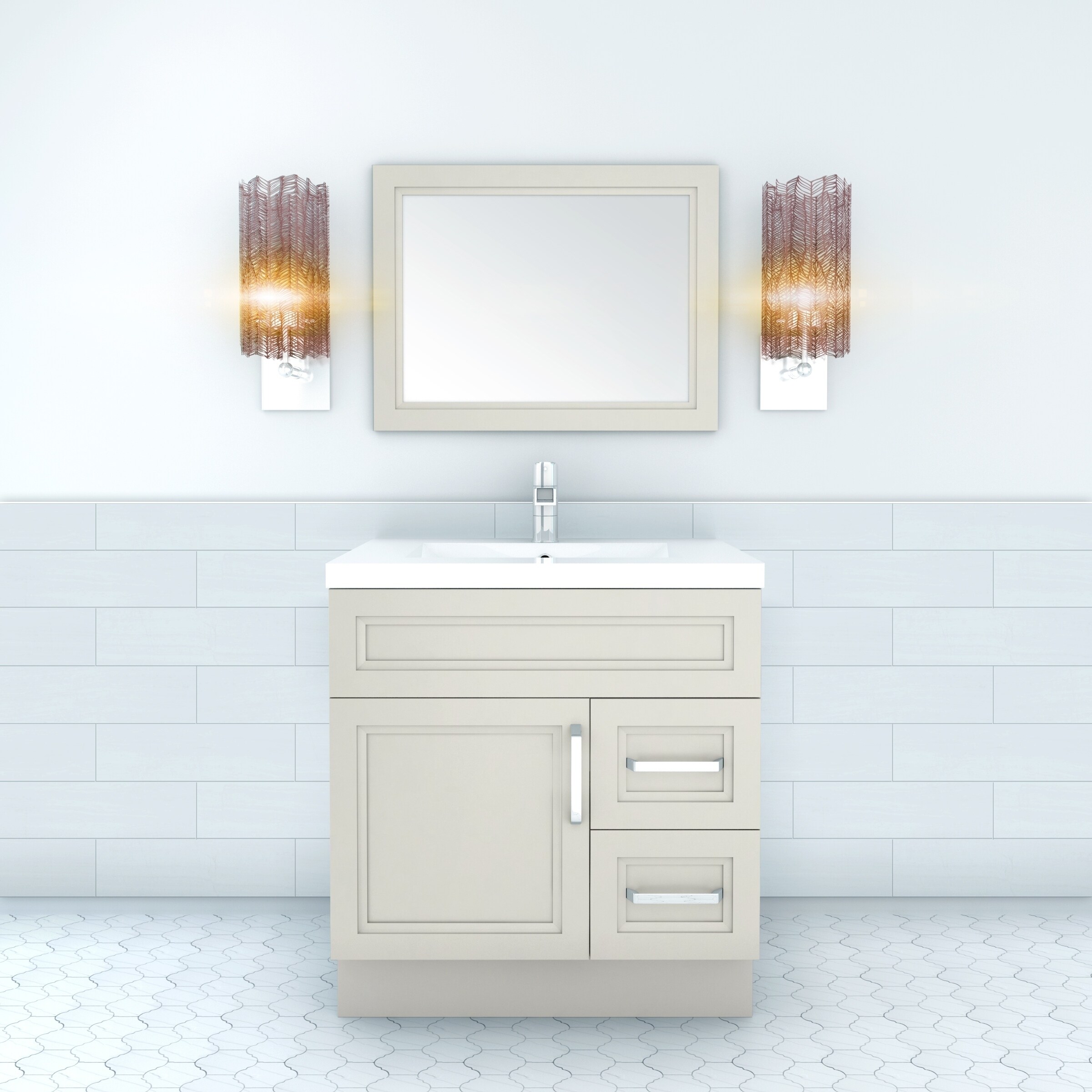 Urban Collection 30 Bathroom Vanity 1 Door 2 Drawers Right Hand With Top