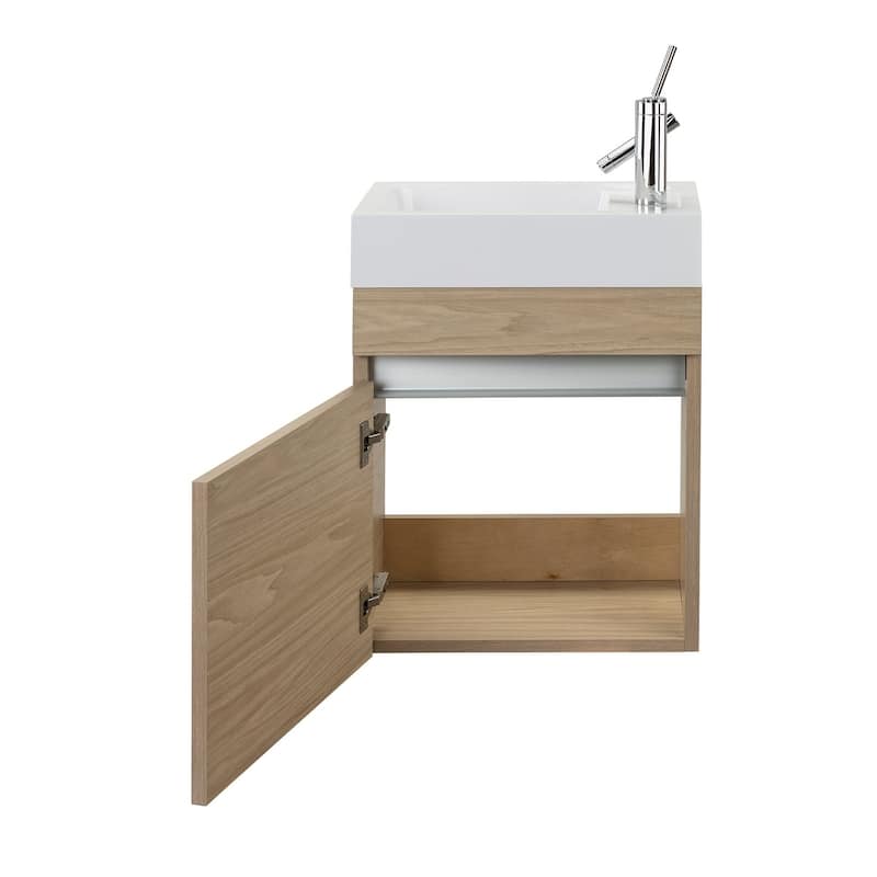 Piccolo Collection 18" Space Saver Wall Mount Bathroom Vanity - Casting at First Light