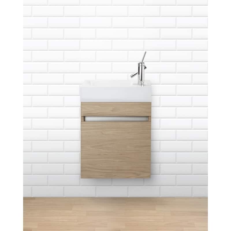 Piccolo Collection 18" Space Saver Wall Mount Bathroom Vanity - Casting at First Light