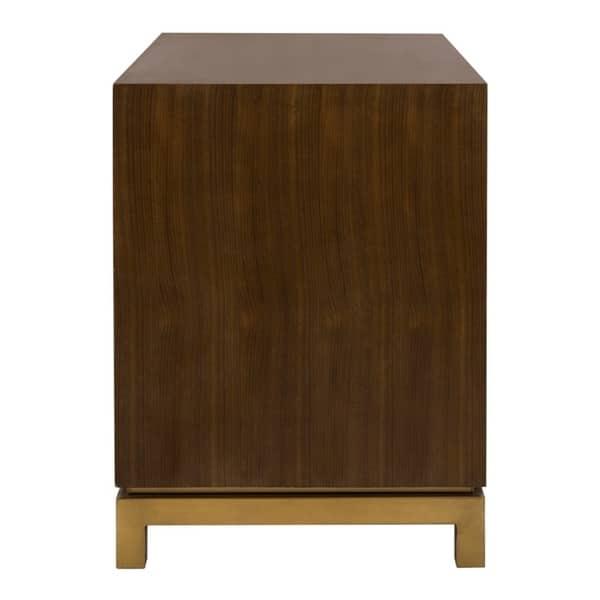 Shop Safavieh Couture Estela Wood Nightstand Bleached Walnut Brass Overstock 22093561