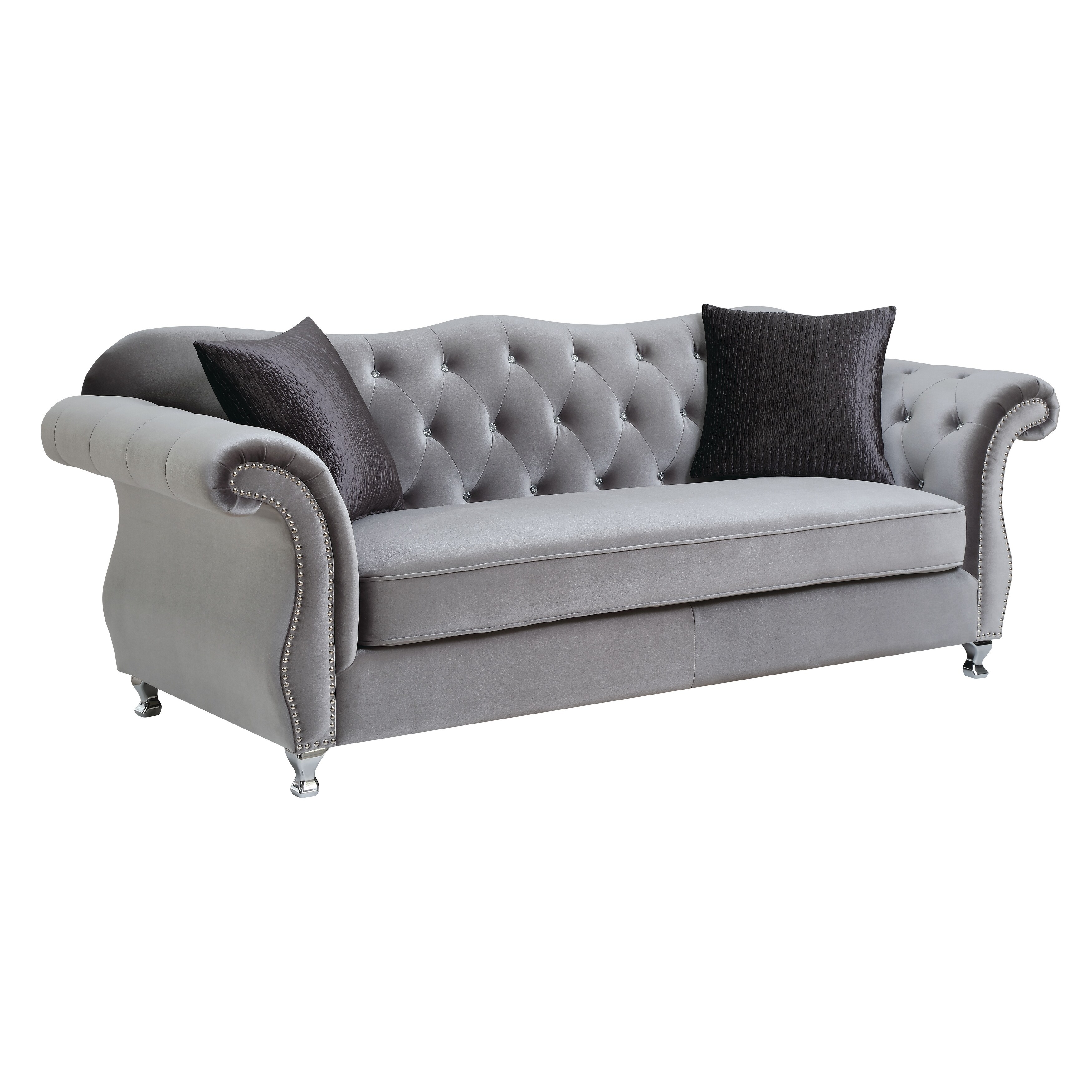Frostine Traditional Silver Sofa