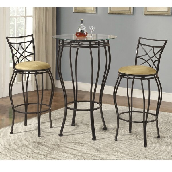 Glass top bistro table best sale 2 chairs