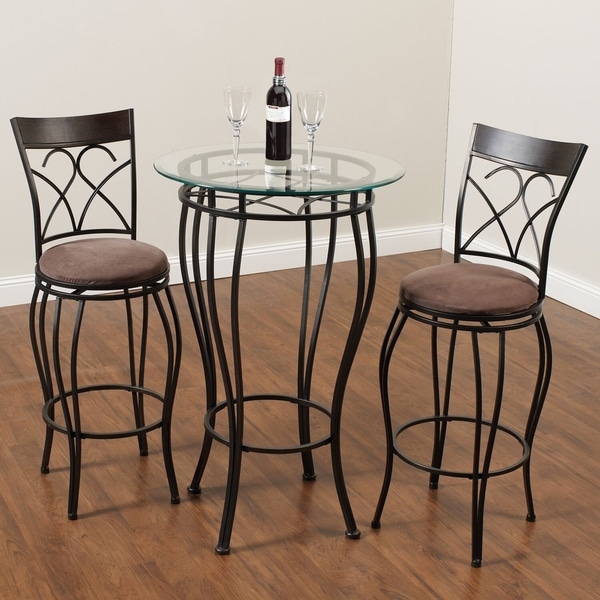 Wrought iron pub table and online chairs