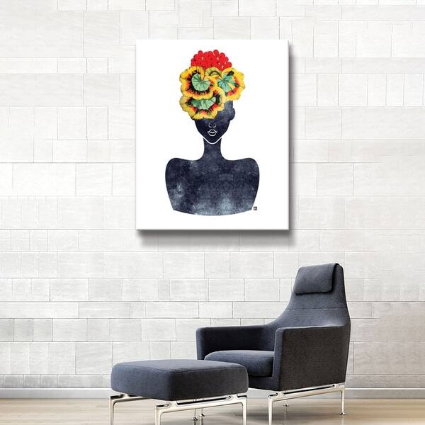 ArtWall Flower Crown Silhouette IV Gallery Wrapped Canvas Bed Bath