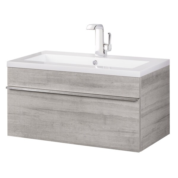 Trough Collection 30" Wall Mount Modern Bathroom Vanity - Dorato