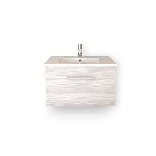 Shop Textures Collection 30 Wall Mount Bathroom Vanity 1 Drawer With Top Contour White Overstock 22097669